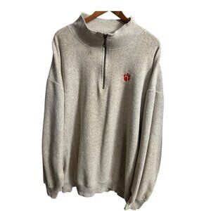 Rugged Sweats Clemson University Fleece Quarter Zip Jacket XL Heather Gray USA
